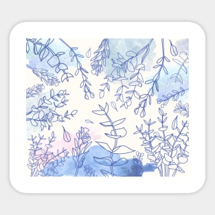 Blue leaf Sticker